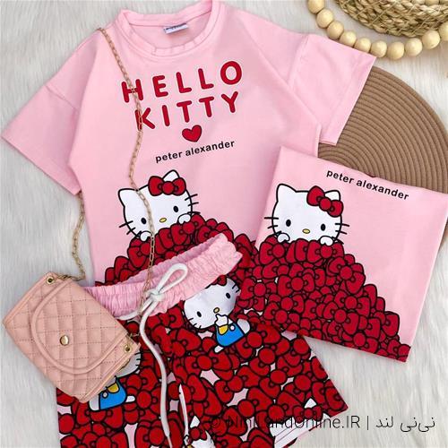 تیشرت شلوارک ترک طرح کیتی کد 5801