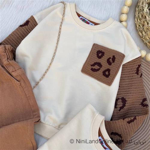 ست دخترانه استین قلاب بافی ترک کد 590