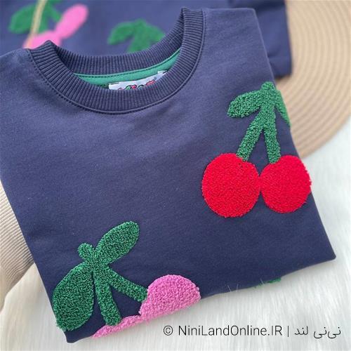 بلوز شلوار دخترانه طرح گیلاس ترک کد 603