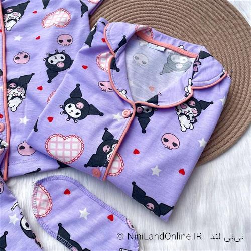 سه تیکه بلوز دکمه دار و شلوار و چشم بند ترک 4-12 سال کد 18079