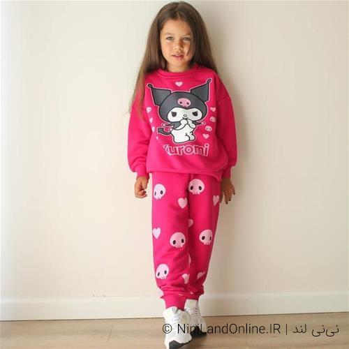 دو تیکه بلوز شلوار طرح کرومی طرح اسکلت ترک کد 1155