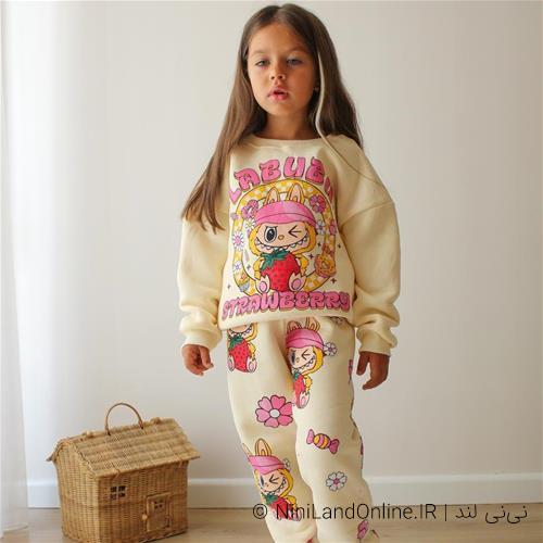 بلوز شلوار دورس تو کرکی دخترانه لبوبو ترک کد 02157