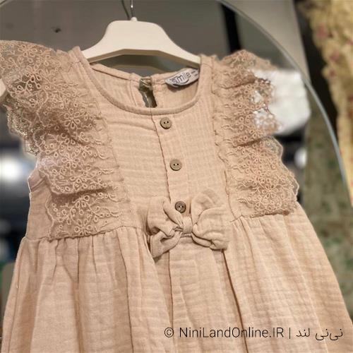 پیراهن دخترانه موسلین ترک کد 3810