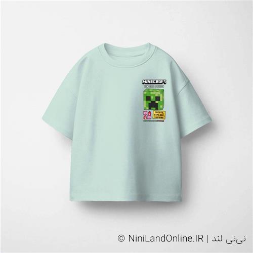 تیشرت پسرانه ماینکرافت پشت و رو طرحدار ترک کد 003326548