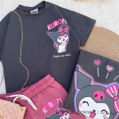 تیشرت شلوارک دخترانه طرح کرومی کد6098