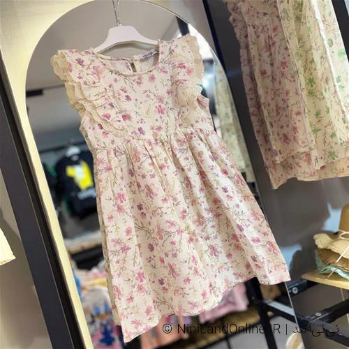 پیراهن تابستانه دخترانه ترک طرح گل کد 3819