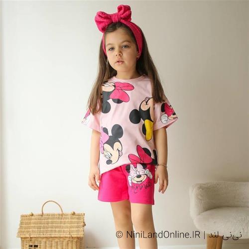 تیشرت شلوارک دخترانه میکی موس کد 5917