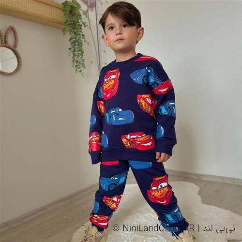 دو تیکه بلوز شلوار پسرانه دورس سه نخ شلوار اسلش ترک کد 18301