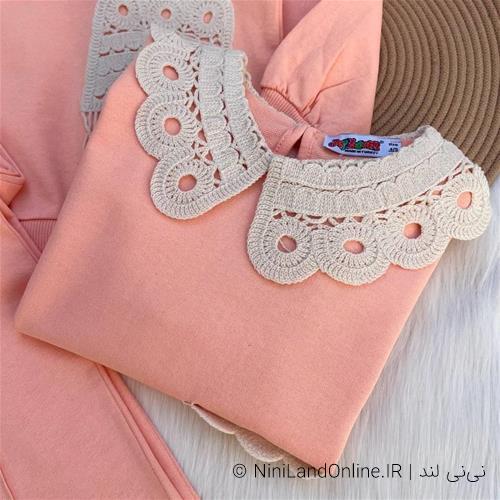 بلوز شلوار دخترانه طرح قلاب بافی کد 546