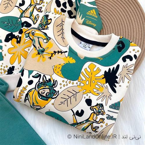 ست دو تیکه پسرانه طرح ادیداس جنگلی کد 3366