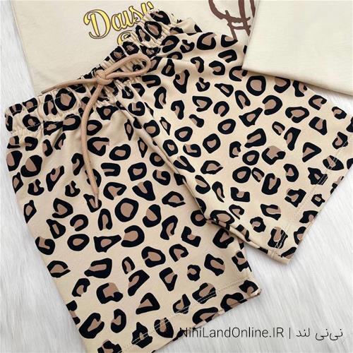 دو تیکه دخترانه طرح داکی پلنگی کد 8172