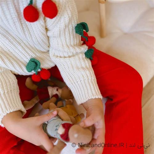 ست دو تیکه بافت البالو 3-11سال ترک کد 18777