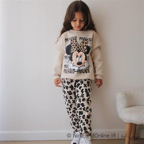 بلوز شلوار اسلش تو کرکی میکیموس پلنگی ترک کد 33770