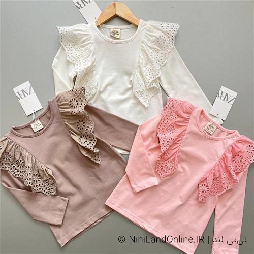 بلوز دخترانه استین گیپور ترک زارا کد 066