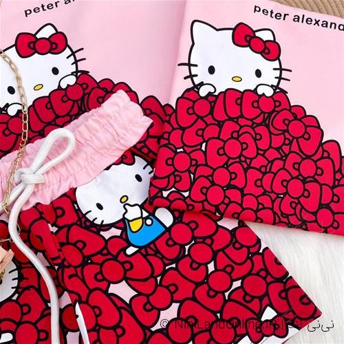 تیشرت شلوارک ترک طرح کیتی کد 5801