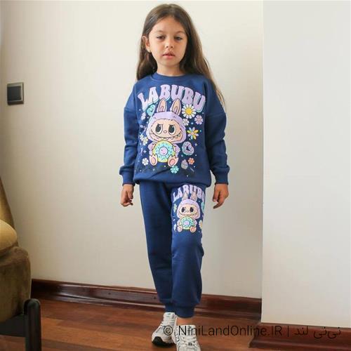 دو تیکه دورس سه نخ پاییزه طرح لبوبو ترک کد 18304