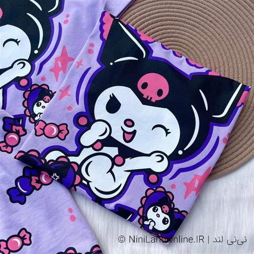 تیشرت شلوارک دخترانه طرح کرومی کد6013