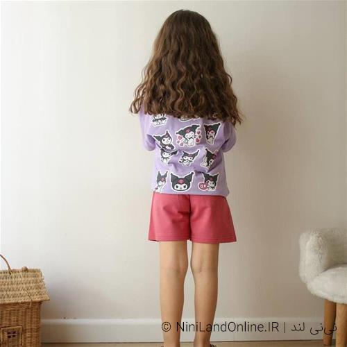 دو تیکه تیشرت شلوارک طرح کرومی کد 59776