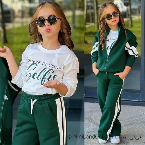 ست سه تیکه سویشرت شلوار کرکدار ترک5-14سال کد 18596