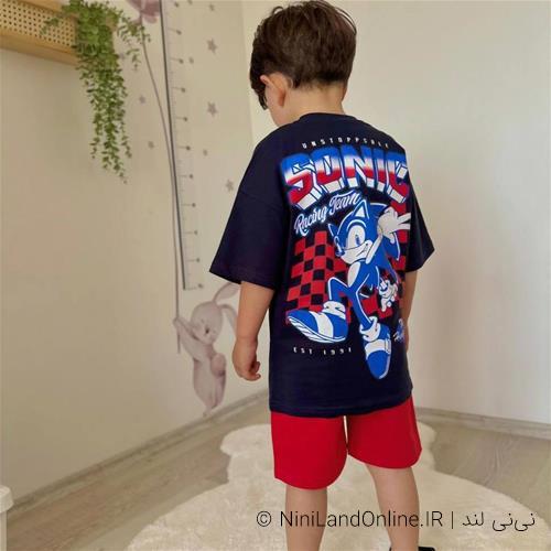 تیشرت شلوارک پسرانه طرح سونیک کد3589