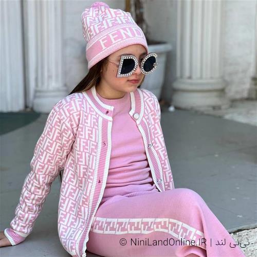 ست چهار تیکه بافت طرح فندی ترک کلاهدار کد 260212