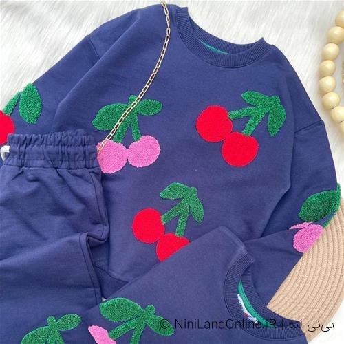 بلوز شلوار دخترانه طرح گیلاس ترک کد 603