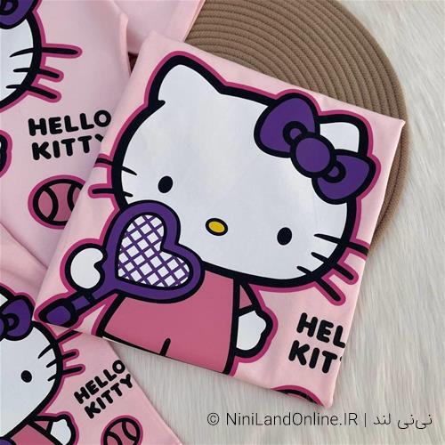 تیشرت شلوارک دخترانه طرح کیتی کد 6049