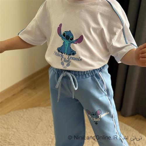 تیشرت شلوار دخترانه طرح استیچ ترک کد 22001130