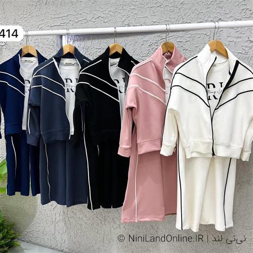 تکرار سه تیکه سویشرت شلوار و بلوز استین بلند ترک 5-14سال کد 18543