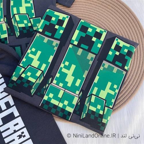 تیشرت شلوارک دو تیکه پسرانه ماینکرافت کد3508