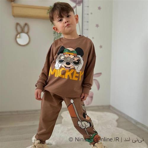 دو تیکه بلوز شلوار اسلش طرح میکیموس 1133