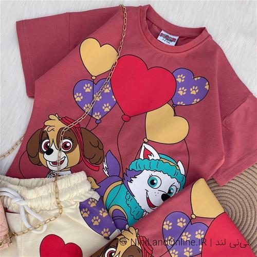 دو تیکه تیشرت شلوارک طرح سگهای نگهبان کد 5832